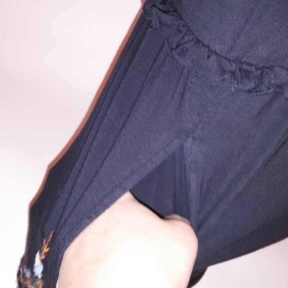 American Eagle Outfitters One Piece Romper Medium Black Red Stretch Floral Embro - Picture 10 of 14